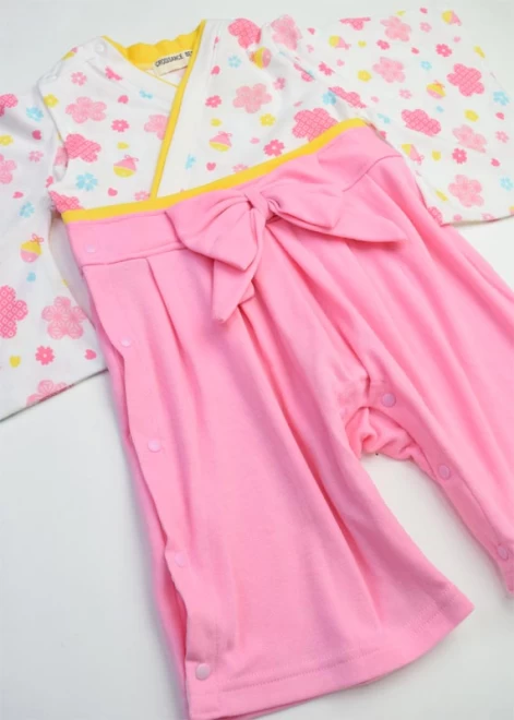 ベビー 子供用 女の子 着物 袴 ロンパース ベビー服 80cm ピンク