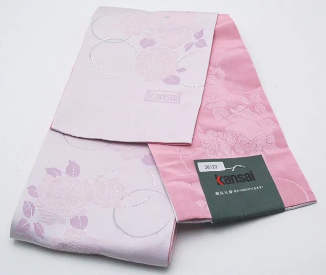 カンサイ　KANSAI　浴衣帯　薄紫/ピンク　超長尺帯　セール価格