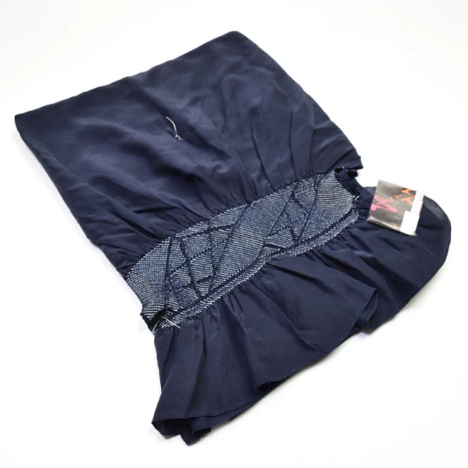 男兵児帯 端兵児帯 絞り 正絹 濃紺色 ONLY heko-43 - 着物、浴衣