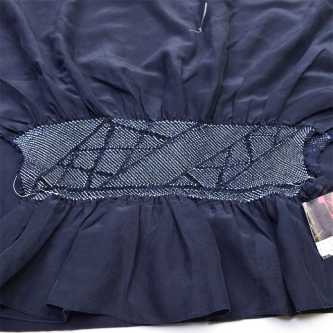 男兵児帯 端兵児帯 絞り 正絹 濃紺色 ONLY heko-43 - 着物、浴衣