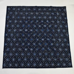 風呂敷 大判 藍色 麻の葉柄 日本製 綿100% 約110×110cm