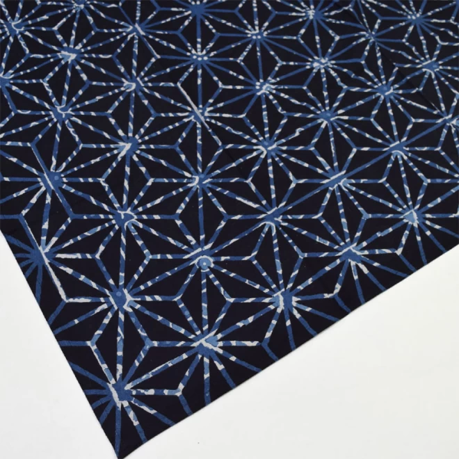 風呂敷 大判 藍色 麻の葉柄 日本製 綿100% 約110×110cm
