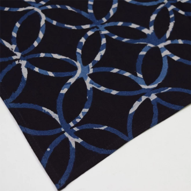 風呂敷 大判 藍色 七宝柄 日本製 綿100% 約110×110cm