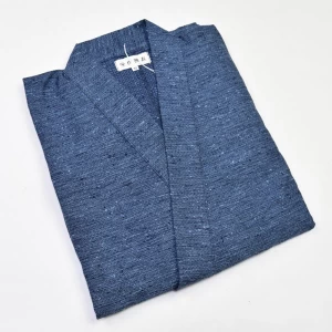 男 紳士 メンズ作務衣 ブルー/無地 久留米綾織り 日本製