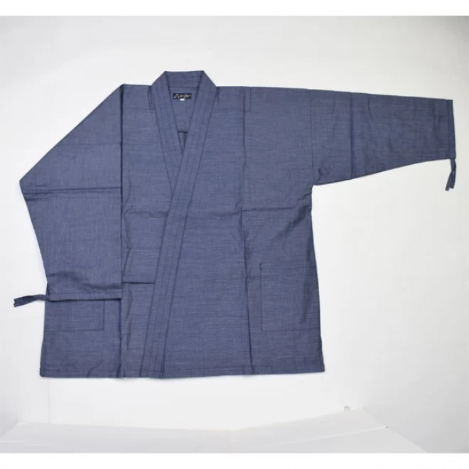 男 紳士 メンズ作務衣 グレー/無地 久留米織 日本製