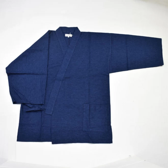 男 紳士 メンズ作務衣 濃紺/無地 久留米綾織り 日本製