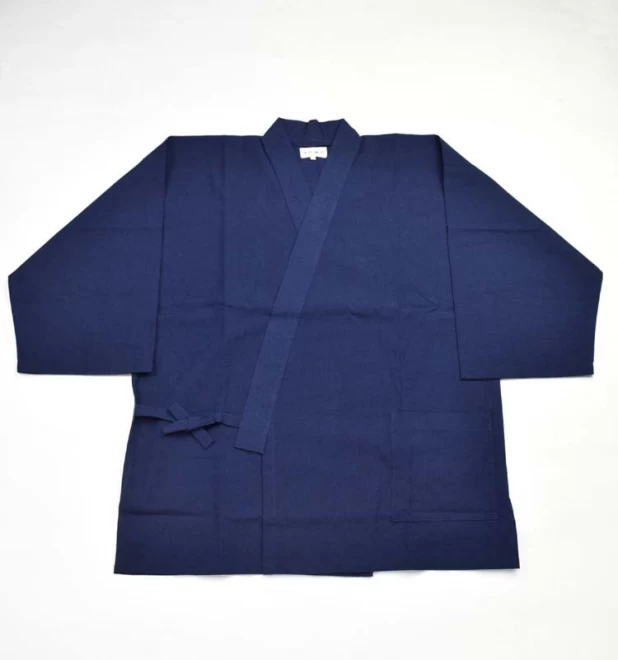 男 紳士 メンズ作務衣 濃紺/無地 久留米紬織り 日本製