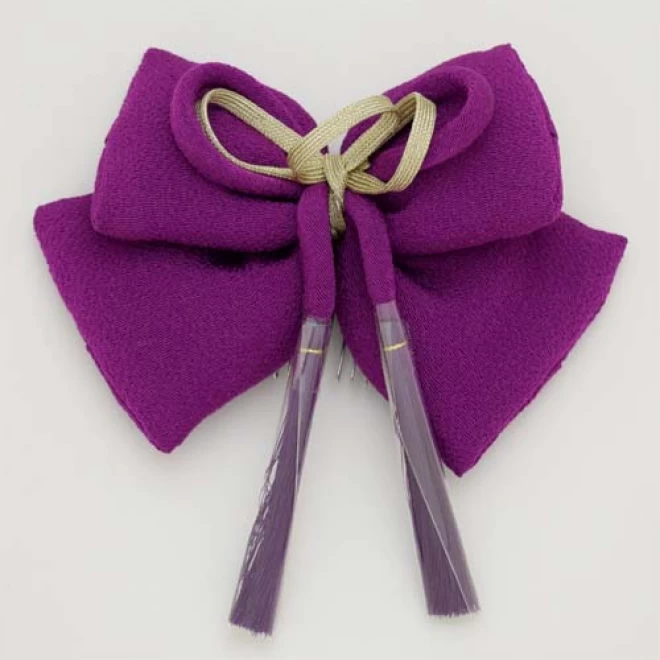 髪飾り 卒業式用 リボン 紫 No3